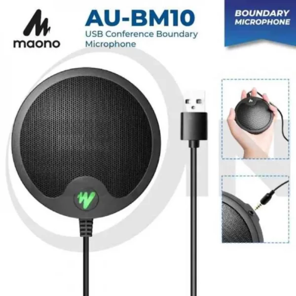 Maono AU-BM10 USB Conference Microphone - High-quality, omnidirectional microphone ideal for online meetings, conference calls, and webinars, featuring USB connectivity for easy setup.